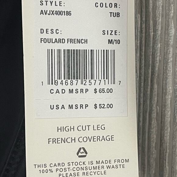 RVCA Foulard French Mid Rise Bikini‎ Bottom in Black Size M NWT - Picture 10 of 11